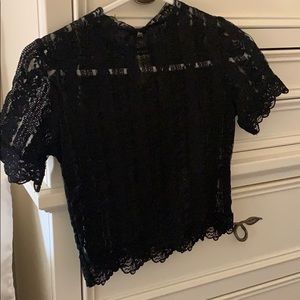 Black lace tee